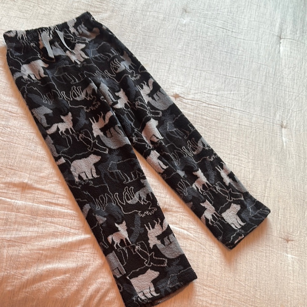 Member’s Mark Boys Black and Gray Animal Pattern Pajama Pants Size 8